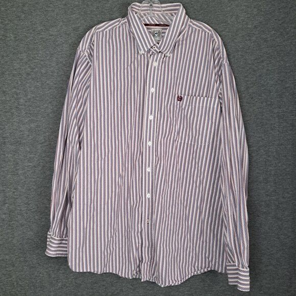 Cinch Men’s Red Geometric Long Sleeve Button Up Size XXL Western Cowboy - Picture 2 of 10